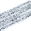 120pcs Creative Club Faceted Teardrop Crystal Glass Beads, Center Drilled, Silver Shade, 12x8mm, Hole ID 1mm, CCT-1232