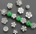 200pcs Flower Beads, 4.5mm Double Sided Small Spacer Beads, Antique Silver, Hole ID 1.2mm, MC-M1