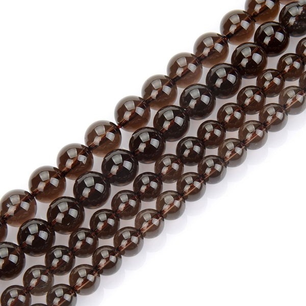 Natural Smoky Quartz Gemstone Round Beads, 15 Inch/1 Strand, Size Selections: 4mm/6mm/8mm/10mm