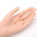 100pcs Sparkle Corrugated Melon Round Beads, 18K Yellow Gold Plated Brass, Size Selections: 6mm/8mm/10mm