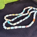Natural Multi-color Blue Amazonite Gemstone Faceted Tube Beads, 12x7mm, Hole ID 1mm, 15 Inch/1 Strand, GZ8-6