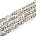 500pcs Creative Club Faceted Rondelle Crystal Glass Beads, Silver Champagne, 4x3mm Small Tiny, Hole ID 1mm, CCR429