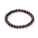 1 Strand Stretch Natural Dark Red Garnet Beaded Gemstone Bracelet, 6mm Beads, Length Selections: 7 inch/7.5 inch/8 inch