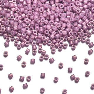30g Miyuki Delica 11/0 Seed Beads, Opaque Gold Luster Dark Orchid DB253