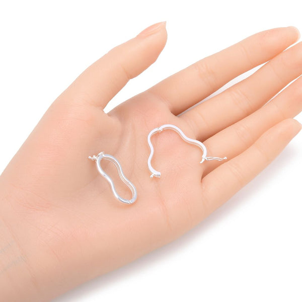 2pcs Tarnish Resistant Figure 8 Twister Hinged Necklace Shortener Clasp, Sterling Silver Plated Brass, Size Selections: 9-10mm, 10-11mm, 12-13mm