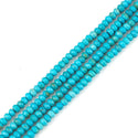 Natural Turquoise Blue Quartz Gemstone Faceted Rondelle Beads, 4x2mm/Small, Hole ID 0.9mm, 14 Inch/1 Strand, GH1R-12