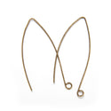 50pcs Marquise Earring Hooks, Antique Bronze Plated Brass, 0.7mm/21 Gauge, 45mm Long, CF247-4