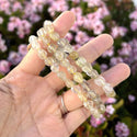 1 Strand Stretch Natural Gold Rutilated Quartz Free Form Gemstone Bracelet, 7-10mm Beads, Length Selections: 7 inch/7.5 inch