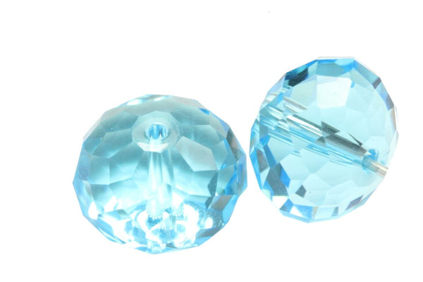 24pcs Adabele Austrian Faceted Rondelle Crystal Beads #5040, Aquamarine (Blue), Size Selections: 6x4mm, 8x6mm, 10x8mm