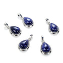 2pcs Natural Blue Sodalite Teardrop Gemstone Pendants, 22mm Pear Stone Drops, G2P-J7