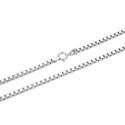 1pc 925 Sterling Silver Box Link Chain Necklace, Tarnish Resistant Rhodium Plated, 2mm, Thick Strong, 16 inch, SSX23-26
