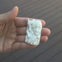 1pc Beautiful Smart Fox Goddess Hand Carved White Buffalo Bone Drop Pendant, Symbol of Strength Prosperity Pendant, with Sterling Silver Bail, 2 Inch, BP-70