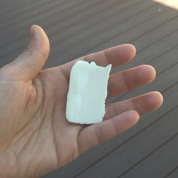 1pc Beautiful Smart Fox Goddess Hand Carved White Buffalo Bone Drop Pendant, Symbol of Strength Prosperity Pendant, with Sterling Silver Bail, 2 Inch, BP-70