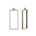 20pcs Open Back Rectangle Bezel Blanks, Pendant Base, Large Resin Mold, Tarnish Resistant Antique Bronze, 49x 20mm, CF287-10