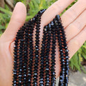 200pcs Creative Club Faceted Flat Bicone Rondelle Crystal Glass Beads #5305, Jet Black, 6x4mm Small, Hole ID 1mm, CC3R623