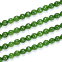 Natural Green Jade Gemstone Faceted Round Beads, 10mm, Hole ID 1mm, 14 Inch/1 Strand, GH-G19