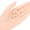 10pcs Grade A November Topaz Yellow Birthstone Charm Drops, 18K Yellow Gold Plated Stainless Steel, Tarnish Resistant, 6mm, CCP33-11