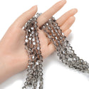 200pcs Creative Club Faceted Bicone Crystal Glass Beads, Silver Champagne, 8mm (0.31 Inch), Hole ID 1.1mm, CCB829