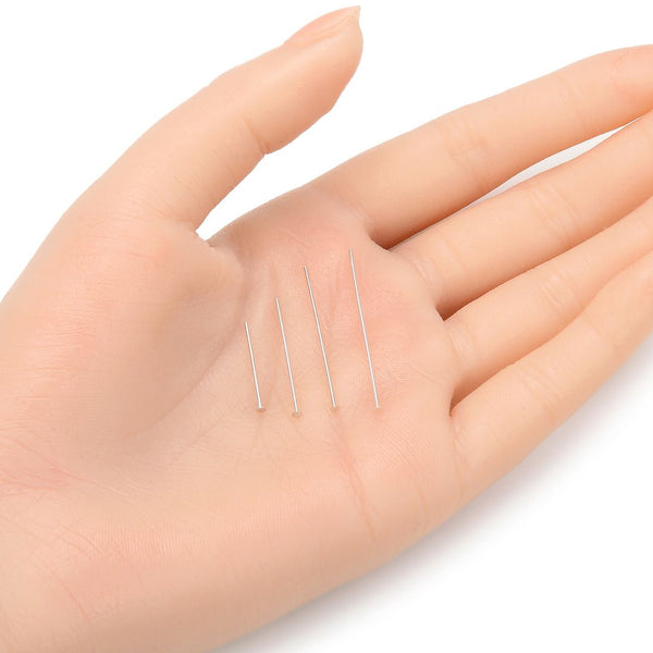 20pcs 925 Sterling Silver Flat Headpin Head Pins, 0.6mm/22 Gauge, Length Selections: 18mm/25mm/30mm/35mm