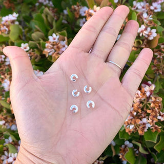 100pcs Tarnish Resistant Crimp Bead Knot Cover, Sterling Silver Plated Brass, Size Selections: 3mm/4mm/5mm/6mm