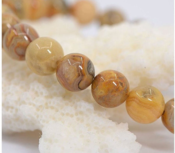 Natural Crazy Lace Agate Gemstone Round Beads, 1 Strand/15 Inch, Size Selections: 4mm/6mm/8mm/10mm