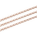 33 Feet Flat Round Link Copper Chain Link, Bright Coppery, 3.5mm, CW10-N1