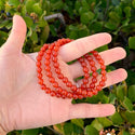1 Strand Stretch Natural Carnelian Beaded Gemstone Bracelet, 6mm Beads, Length Selections: 7 inch/7.5 inch/8 inch
