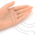 33ft 304 Stainless Steel Satellite Cable Chain with 2mm Beads