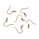 100pcs Raw Brass Flat Fish Earring Hooks, 0.7mm/21 Gauge, 18mm, Unplated/Uncoated, CX21