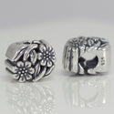 1pc Solid 925 Sterling Silver Flower Bead Charm, Compatible with Pandora All Other Charm Bracelet, EC238