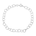 1pc 925 Sterling Silver 6.6mm Heart Link Chain Bracelet, Length Selections: 7 inch/7.5 inch/8 inch
