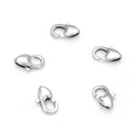 10pcs 304 Stainless Steel Heart Trigger Clasps with Jump Rings (14mm/16mm)