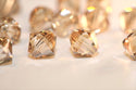 50pcs Preciosa Faceted Bicone Crystal Beads, Crystal Honey (Golden Shadow), 6mm, Hole ID 1mm, Pre-B628