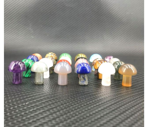 4pcs Natural Yellow Tiger Eye Hand Carved Mushroom Gemstone, 20mm Loose Cut Stones, G3P-B1