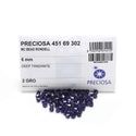 50pcs Preciosa Faceted Bicone Crystal Beads, Deep Tanzanite, 6mm, Hole ID 1mm, Pre-B634