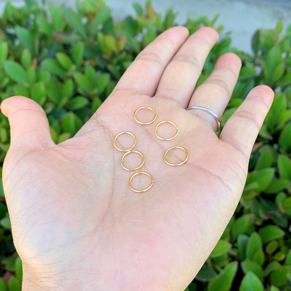 20pcs 925 Sterling Silver Open Jump Rings, Real 18K Yellow Gold Plated, 0.9mm/19 Gauge, Size Selections: 4/6/8/10/12mm