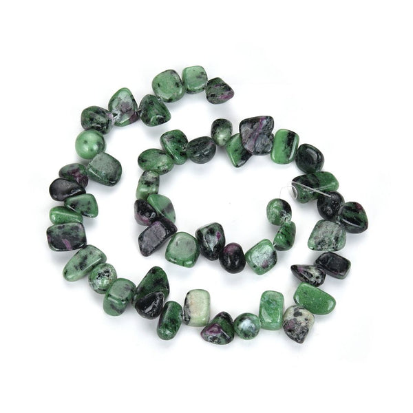 Natural Ruby Zoisite Gemstone Petal Keishi Beads, Irregular, 10mm-20mm, Hole ID 1mm, 1 Strand/15 Inch, GZ6-13