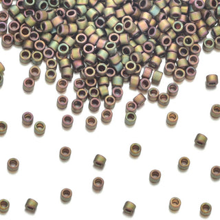 30g Miyuki Delica 11/0 Seed Beads, Opaque Matte Rainbow Bronze DB380