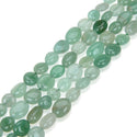 Natural Green Aventurine Gemstone Oval Tumbled Pebble Beads, Irregular, 7mm to 10mm, Hole ID 1mm, 15 Inch/1 Strand, GZ12-49