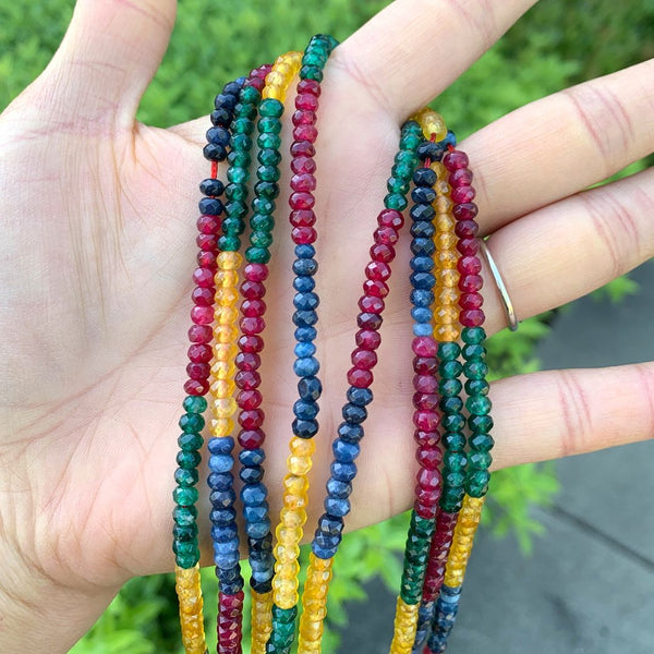 Natural Tourmaline Quartz Gemstone Faceted Rondelle Beads, 4x2mm/Small, Hole ID 0.9mm, 14 Inch/1 Strand, GH1R-1