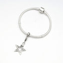 1pc Solid 925 Sterling Silver Twinkle Star Charm Wish Star Bead, Compatible with Pandora All Other Charm Bracelet, EC226