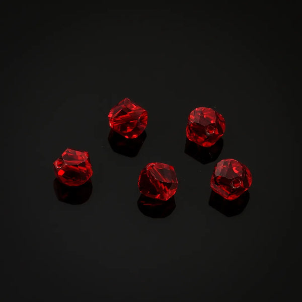 24pcs Adabele Austrian Faceted Helix Spiral Irregular Crystal Beads #5020, Siam Red, 6mm, Hole ID 1mm, SSH-605