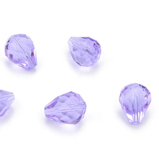 24pcs Adabele Austrian Faceted Teardrop Crystal Beads #5500, Light Violet, 10mm x 8mm, Hole ID 1.1mm, SST-1004