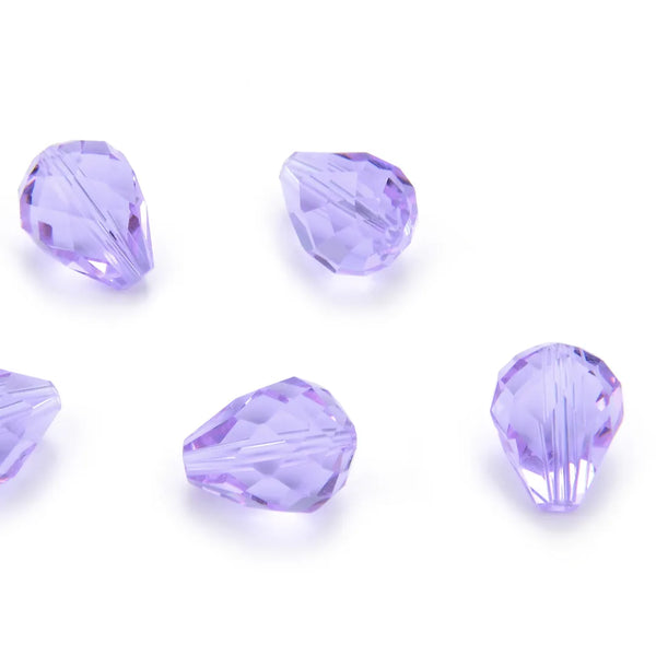 24pcs Adabele Austrian Faceted Teardrop Crystal Beads #5500, Light Violet, 10mm x 8mm, Hole ID 1.1mm, SST-1004