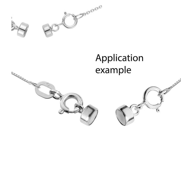 2 Sets 925 Sterling Silver Small Strong Magnetic Clasp, Tarnish Resistant Rhodium Plated, SS488-3