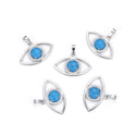 2pcs Natural Blue Howlite Imitation Turquoise Gemstone Pendants, 33x18mm Evil Eye Stone Drops, G2P-L8