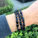 1 Strand Stretch Natural Black Tourmaline Free Form Gemstone Bracelet, 5-8mm Small Beads, Length Selections: 7 inch/7.5 inch