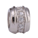 Solid 925 Sterling Silver April Birthstone Cubic Zirconia Bead Charm