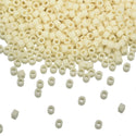 7.5g Miyuki Delica 11/0 Seed Beads, Opaque Matte Dark Cream DB762