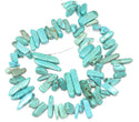 Natural Turquoise Blue Howlite Stick Point Beads, Irregular, 7mm-23mm Long, Hole ID 1mm , GZ5-2